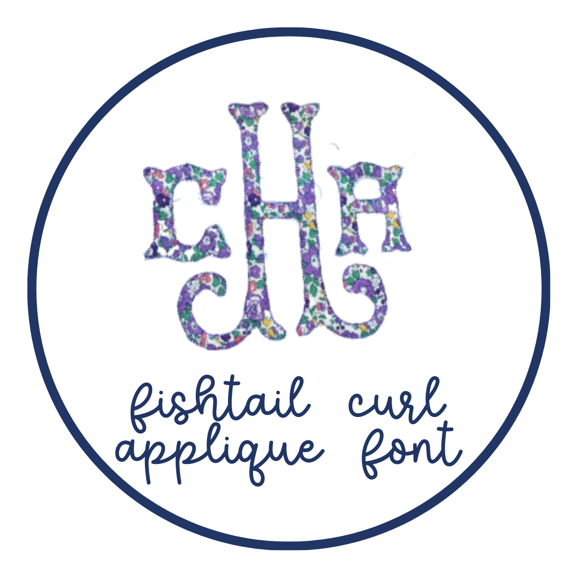 fishtail curl applique font