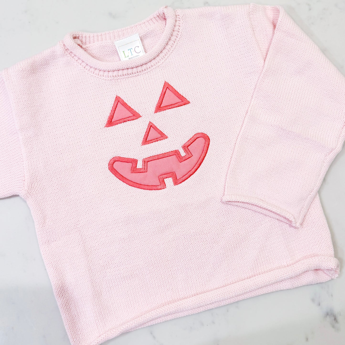 Jack o Lantern Applique Rollneck Sweater