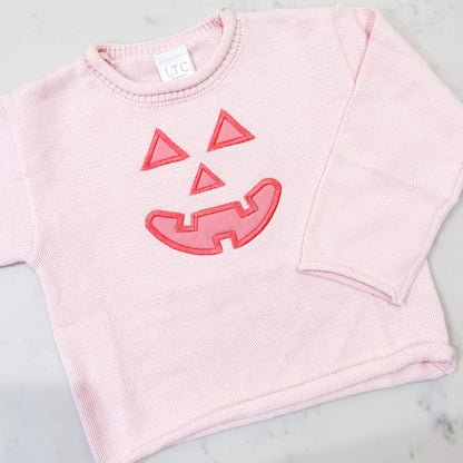 Jack o Lantern Applique Rollneck Sweater