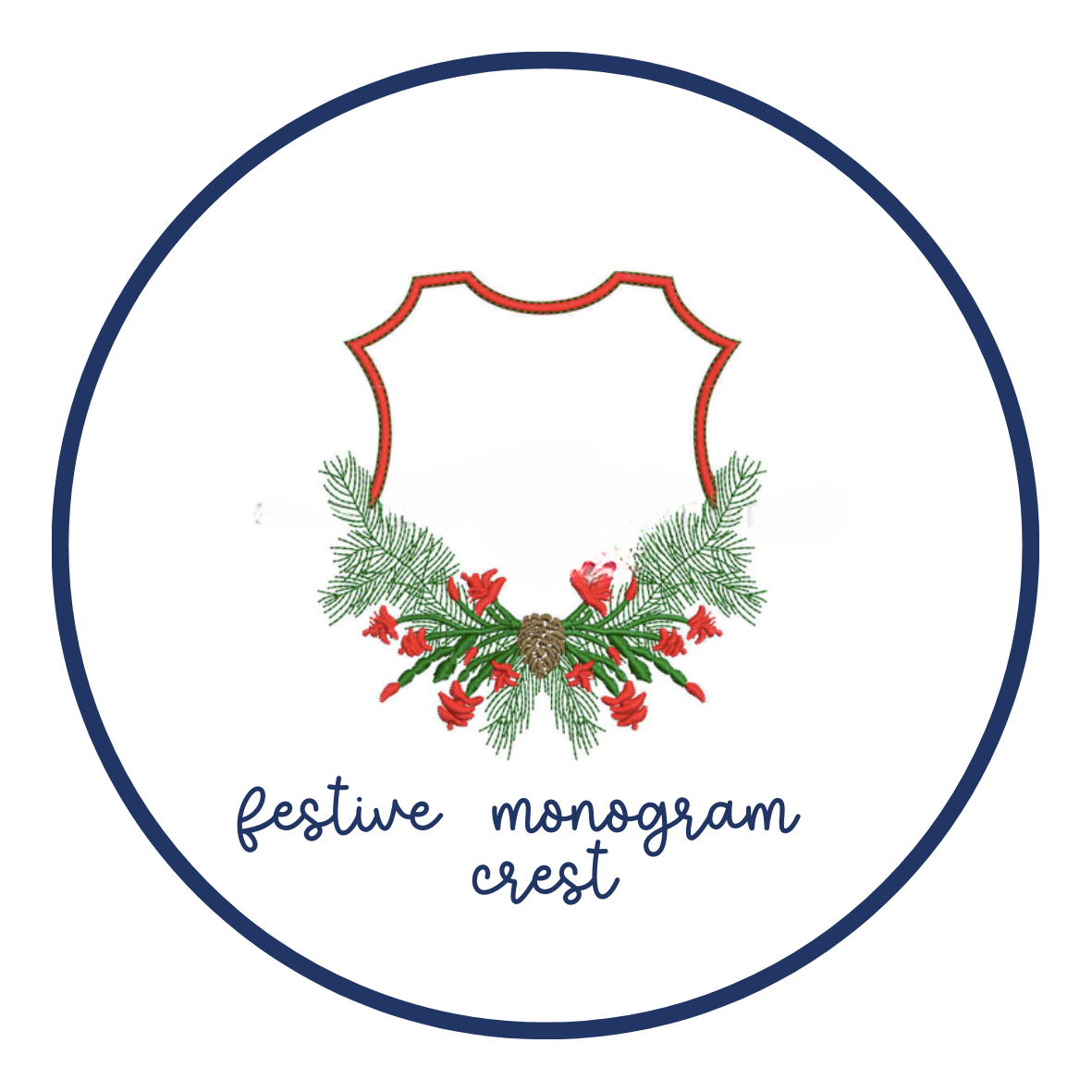 festive monogram crest