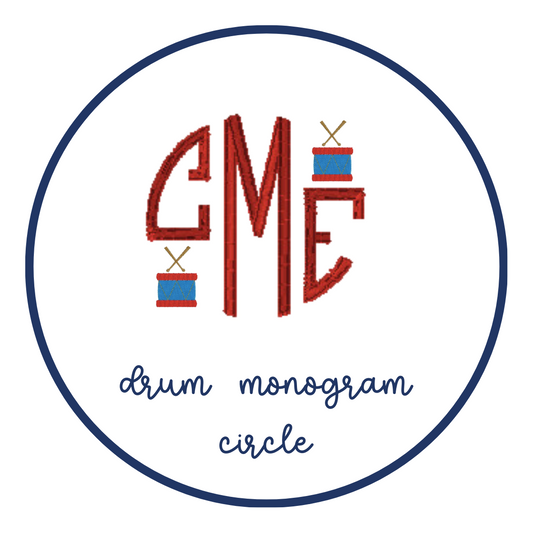 drum monogram circle