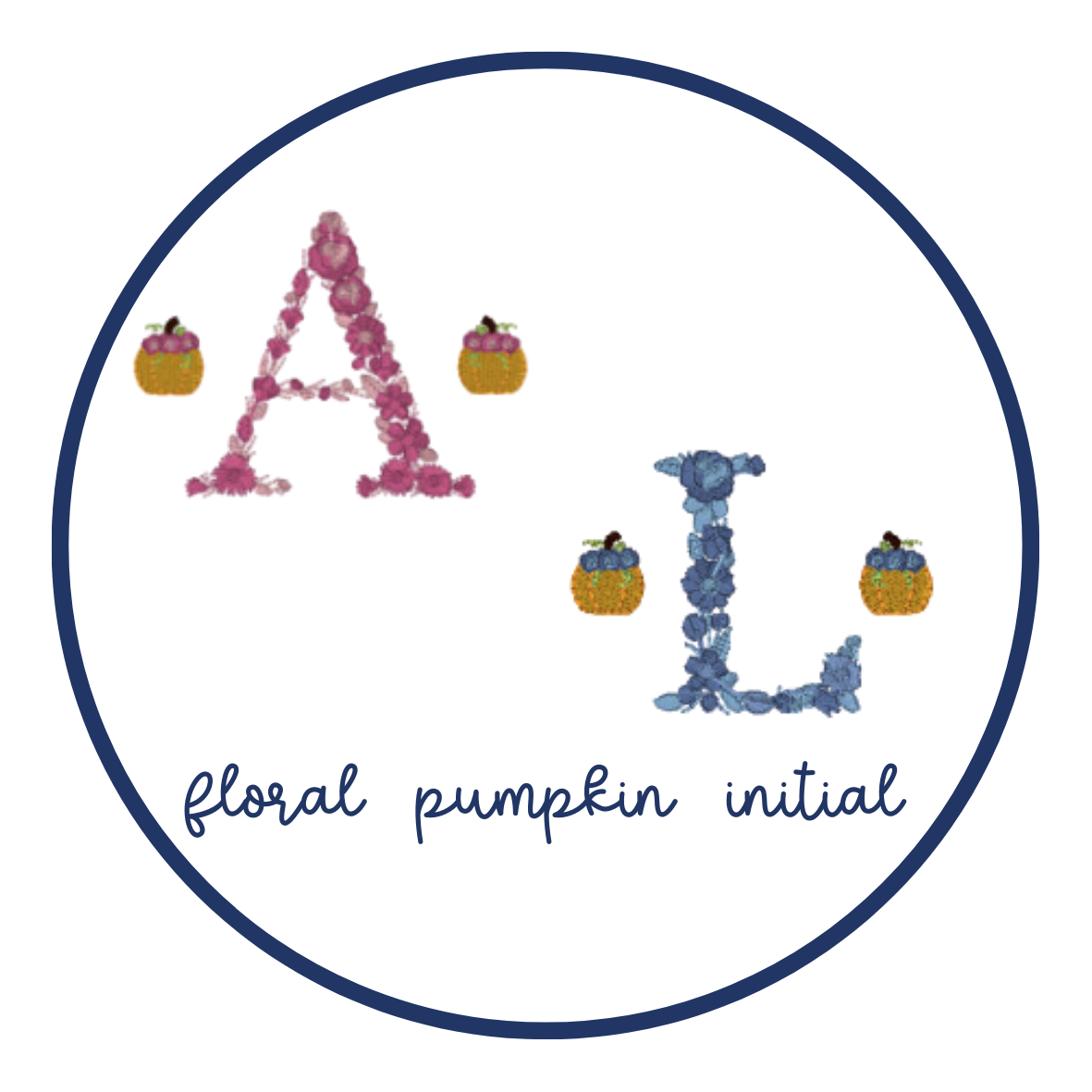 floral pumpkin initial