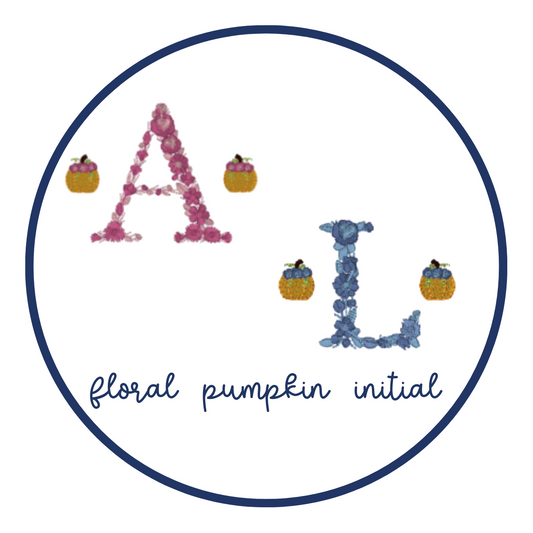 floral pumpkin initial